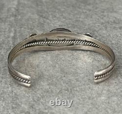 Vintage Native American Navajo BOULDER RIBBON Turquoise silver Bracelet