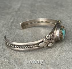 Vintage Native American Navajo BOULDER RIBBON Turquoise silver Bracelet
