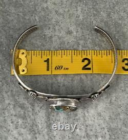 Vintage Native American Navajo BOULDER RIBBON Turquoise silver Bracelet