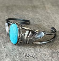 Vintage Native American Navajo Blue Turquoise Sterling silver Bracelet