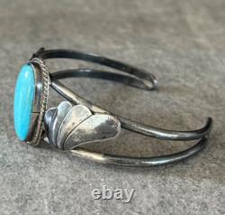 Vintage Native American Navajo Blue Turquoise Sterling silver Bracelet