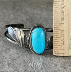 Vintage Native American Navajo Blue Turquoise Sterling silver Bracelet