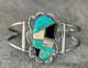 Vintage Native American Navajo CHERI S. Turquoise Onyx MOP Sterling Bracelet