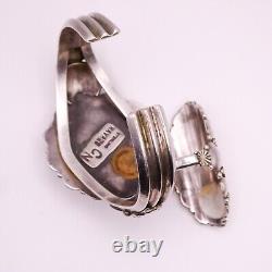 Vintage Native American Navajo Clem Nalwood Sterling Silver Bracelet Ring Set