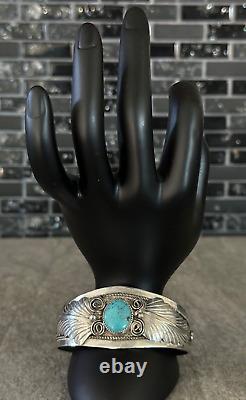 Vintage Native American Navajo DANIEL ETSITTY Turquoise Sterling silver Bracelet