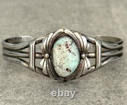 Vintage Native American Navajo DRY CREEK Turquoise Sterling Bracelet 6.75