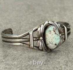 Vintage Native American Navajo DRY CREEK Turquoise Sterling Bracelet 6.75