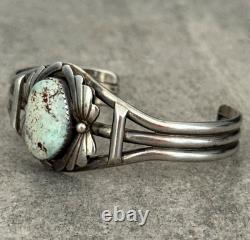 Vintage Native American Navajo DRY CREEK Turquoise Sterling Bracelet 6.75