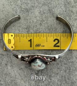 Vintage Native American Navajo DRY CREEK Turquoise Sterling Bracelet 6.75