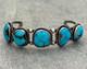 Vintage Native American Navajo FIVE Turquoise Sterling silver Bracelet