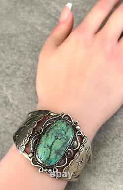 Vintage Native American Navajo GRACE SMITH Turquoise Sterling silver Bracelet