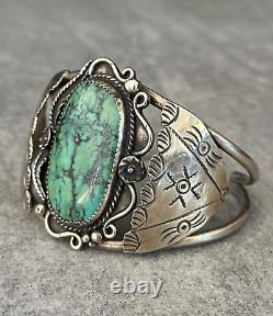 Vintage Native American Navajo GRACE SMITH Turquoise Sterling silver Bracelet