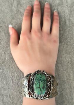 Vintage Native American Navajo GRACE SMITH Turquoise Sterling silver Bracelet
