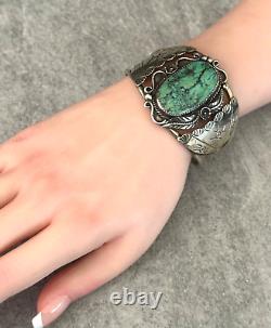 Vintage Native American Navajo GRACE SMITH Turquoise Sterling silver Bracelet
