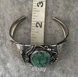 Vintage Native American Navajo GRACE SMITH Turquoise Sterling silver Bracelet