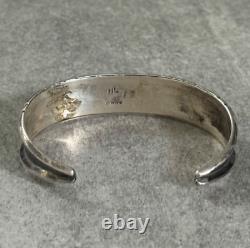 Vintage Native American Navajo HERMAN LARGO Turquoise Sterling silver Bracelet