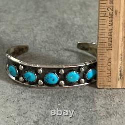 Vintage Native American Navajo HERMAN LARGO Turquoise Sterling silver Bracelet
