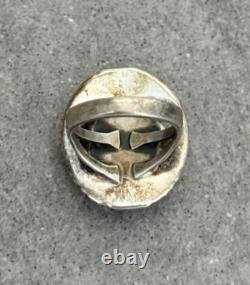 Vintage Native American Navajo HIGH GRADE DAMELE Turquoise Sterling RING 6.5