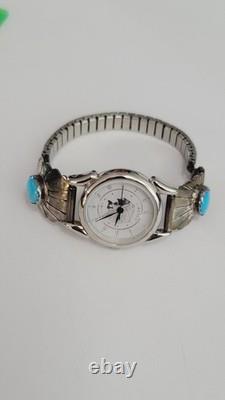 Vintage Native American Navajo H Signed Sterling Silver Watch
