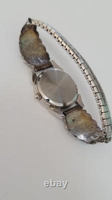 Vintage Native American Navajo H Signed Sterling Silver Watch