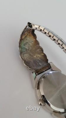 Vintage Native American Navajo H Signed Sterling Silver Watch