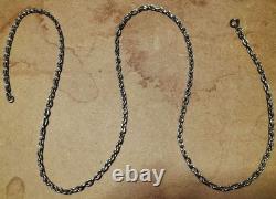 Vintage Native American Navajo Hopi Silver Bean Chain Necklace 60cm