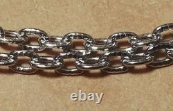 Vintage Native American Navajo Hopi Silver Bean Chain Necklace 60cm