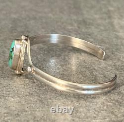 Vintage Native American Navajo JW Signed Turquoise Sterling silver Bracelet