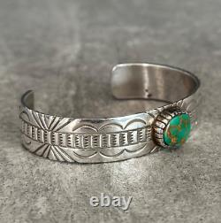 Vintage Native American Navajo MARY DAYEA Turquoise Sterling silver Bracelet 31g