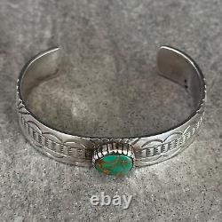 Vintage Native American Navajo MARY DAYEA Turquoise Sterling silver Bracelet 31g