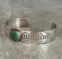 Vintage Native American Navajo MARY DAYEA Turquoise Sterling silver Bracelet 31g