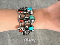 Vintage Native American Navajo MARY E TSOSIE Turquoise Sterling silver Bracelet