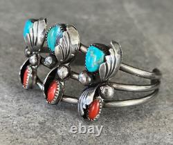 Vintage Native American Navajo MARY E TSOSIE Turquoise Sterling silver Bracelet