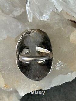 Vintage Native American Navajo NUMBER 8 Mine Turquoise Sterling Silver RING 7.25
