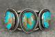 Vintage Native American Navajo NUMBER 8 Turquoise CARINATED Sterling Bracelet