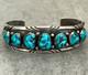 Vintage Native American Navajo PAUL J Turquoise Chiseled Sterling Bracelet 50.2g