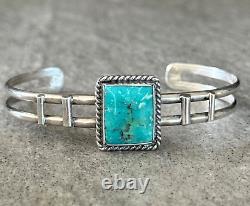 Vintage Native American Navajo RECTANGLE Turquoise Sterling silver Bracelet