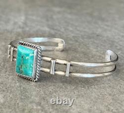 Vintage Native American Navajo RECTANGLE Turquoise Sterling silver Bracelet
