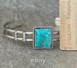 Vintage Native American Navajo RECTANGLE Turquoise Sterling silver Bracelet