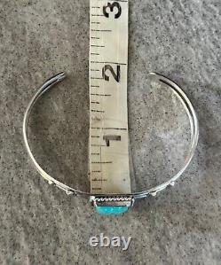 Vintage Native American Navajo RECTANGLE Turquoise Sterling silver Bracelet