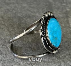 Vintage Native American Navajo R. OTTEN Blue Turquoise Sterling silver Bracelet