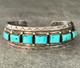 Vintage Native American Navajo SEVEN Turquoise CARINATED Sterling Bracelet