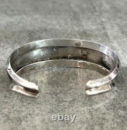 Vintage Native American Navajo SEVEN Turquoise CARINATED Sterling Bracelet