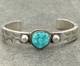 Vintage Native American Navajo S SPRUCE Turquoise THICK Sterling Bracelet 6.5 in