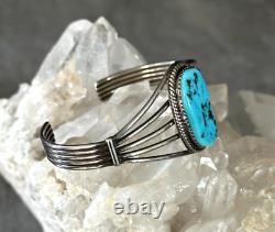 Vintage Native American Navajo Sleeping beauty Turquoise silver Bracelet