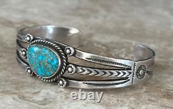 Vintage Native American Navajo Spiderweb Turquoise Sterling Silver bracelet