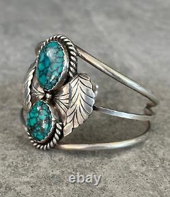 Vintage Native American Navajo Spiderweb Turquoise Sterling silver Bracelet