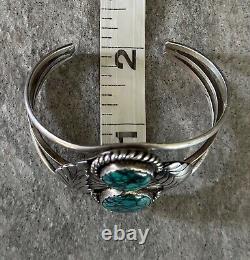Vintage Native American Navajo Spiderweb Turquoise Sterling silver Bracelet