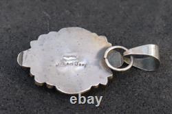Vintage Native American Navajo Spiny Oyster Sterling Pendant Signed Gilbert Tom