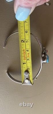 Vintage Native American Navajo Sterling Coral Turquoise Cuff Adjustable Bracelet